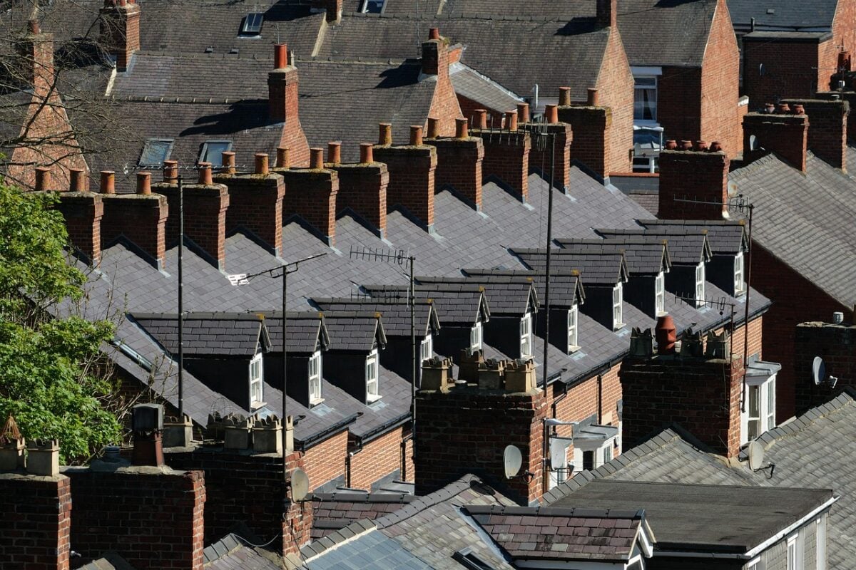 Terraced houses with chimneys