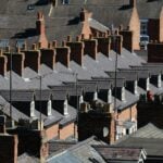 Terraced houses with chimneys